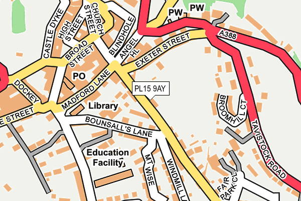 PL15 9AY map - OS OpenMap – Local (Ordnance Survey)