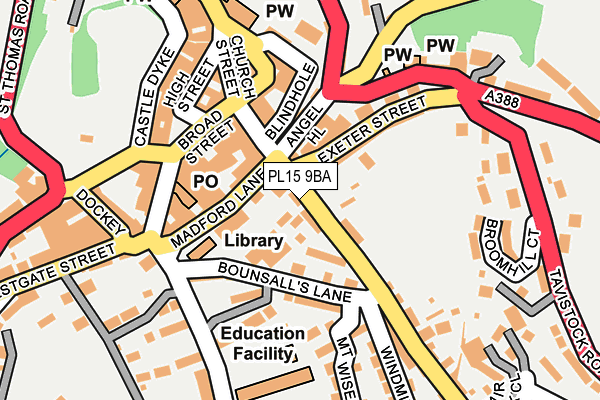 PL15 9BA map - OS OpenMap – Local (Ordnance Survey)