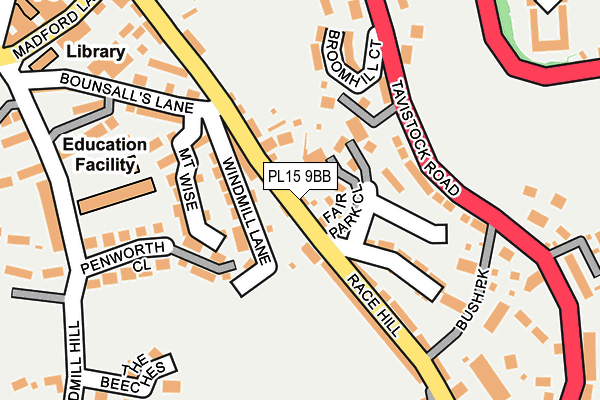 PL15 9BB map - OS OpenMap – Local (Ordnance Survey)