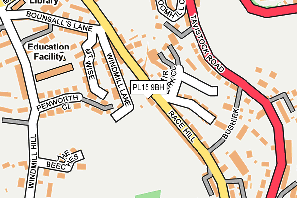 PL15 9BH map - OS OpenMap – Local (Ordnance Survey)