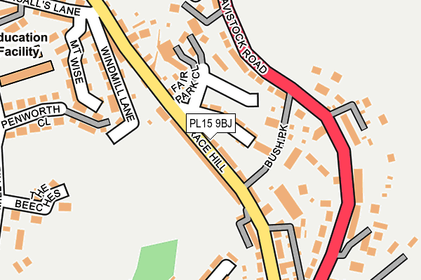 PL15 9BJ map - OS OpenMap – Local (Ordnance Survey)