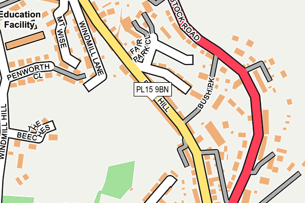 PL15 9BN map - OS OpenMap – Local (Ordnance Survey)