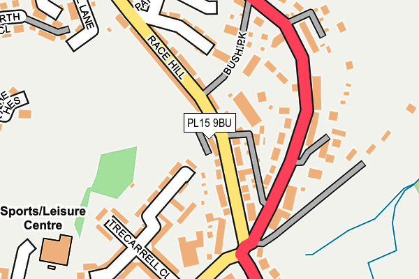 PL15 9BU map - OS OpenMap – Local (Ordnance Survey)