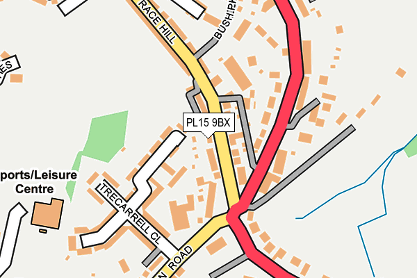 PL15 9BX map - OS OpenMap – Local (Ordnance Survey)