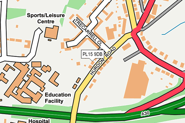 PL15 9DB map - OS OpenMap – Local (Ordnance Survey)