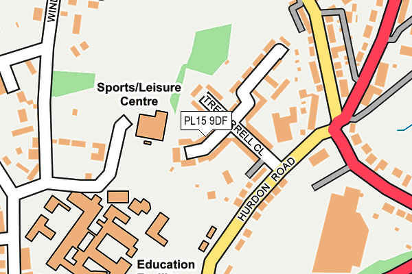 PL15 9DF map - OS OpenMap – Local (Ordnance Survey)