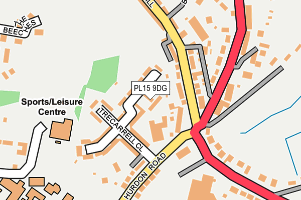 PL15 9DG map - OS OpenMap – Local (Ordnance Survey)