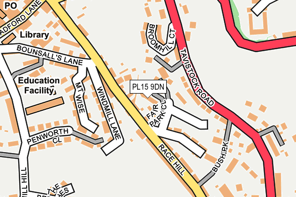 PL15 9DN map - OS OpenMap – Local (Ordnance Survey)