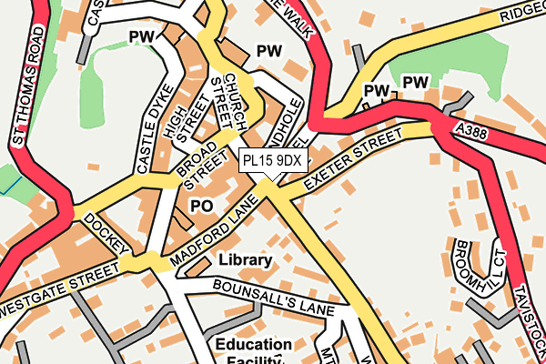 PL15 9DX map - OS OpenMap – Local (Ordnance Survey)