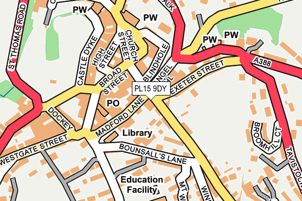 PL15 9DY map - OS OpenMap – Local (Ordnance Survey)