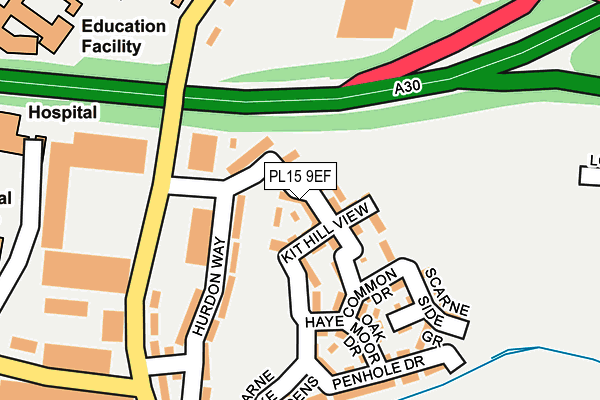 PL15 9EF map - OS OpenMap – Local (Ordnance Survey)