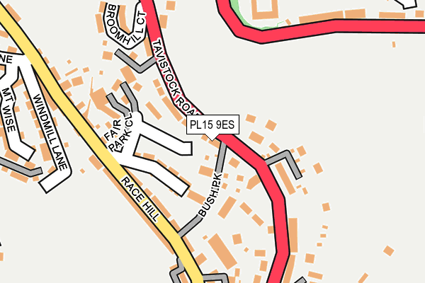 PL15 9ES map - OS OpenMap – Local (Ordnance Survey)