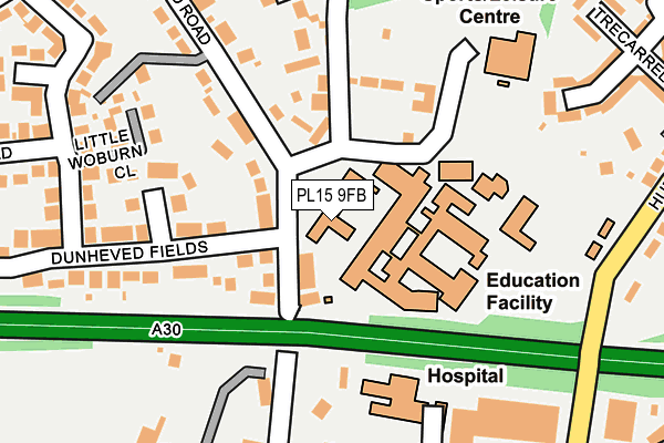 PL15 9FB map - OS OpenMap – Local (Ordnance Survey)