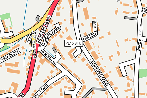 PL15 9FU map - OS OpenMap – Local (Ordnance Survey)