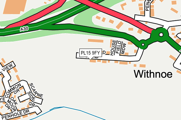 PL15 9FY map - OS OpenMap – Local (Ordnance Survey)