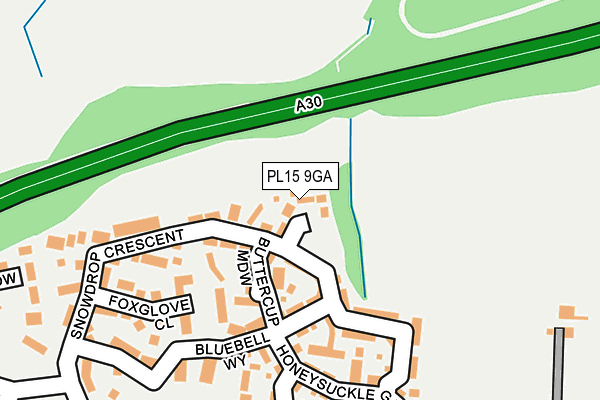 PL15 9GA map - OS OpenMap – Local (Ordnance Survey)