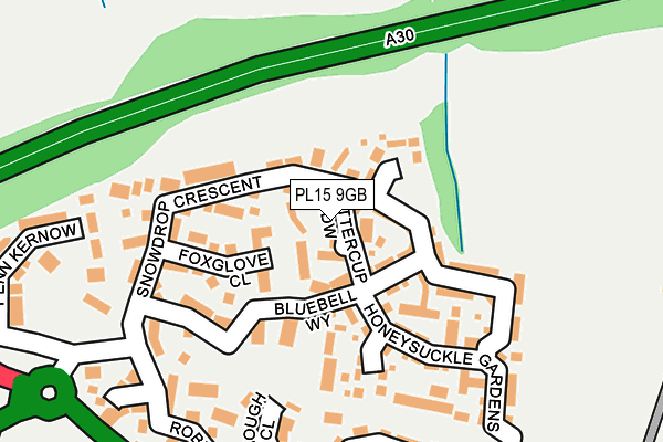 PL15 9GB map - OS OpenMap – Local (Ordnance Survey)