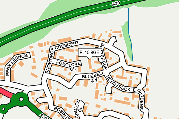 PL15 9GE map - OS OpenMap – Local (Ordnance Survey)