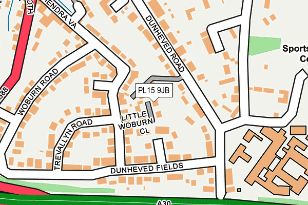 PL15 9JB map - OS OpenMap – Local (Ordnance Survey)