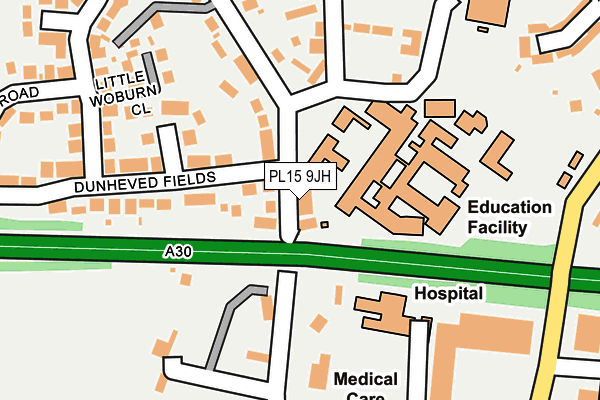 PL15 9JH map - OS OpenMap – Local (Ordnance Survey)