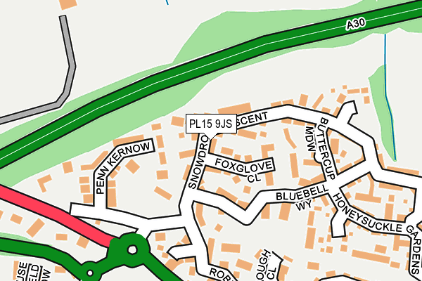 PL15 9JS map - OS OpenMap – Local (Ordnance Survey)