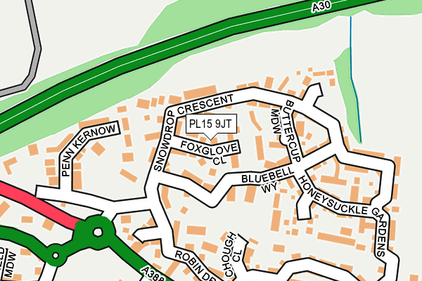 PL15 9JT map - OS OpenMap – Local (Ordnance Survey)