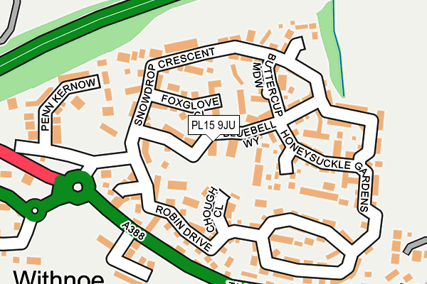 PL15 9JU map - OS OpenMap – Local (Ordnance Survey)