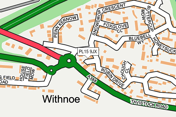 PL15 9JX map - OS OpenMap – Local (Ordnance Survey)