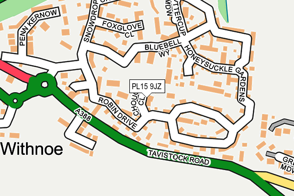 PL15 9JZ map - OS OpenMap – Local (Ordnance Survey)