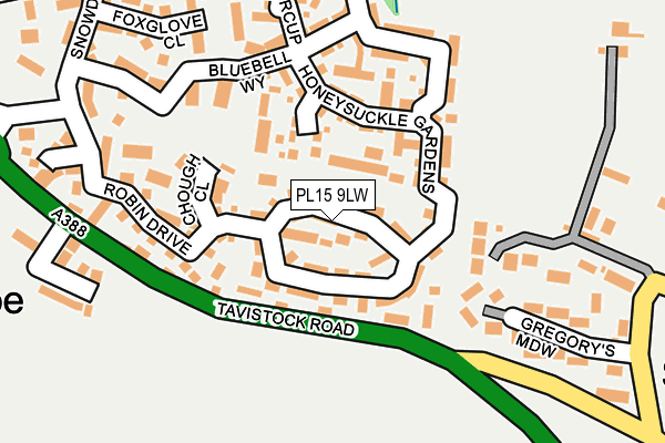 PL15 9LW map - OS OpenMap – Local (Ordnance Survey)