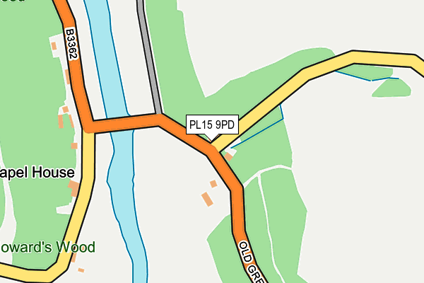 PL15 9PD map - OS OpenMap – Local (Ordnance Survey)