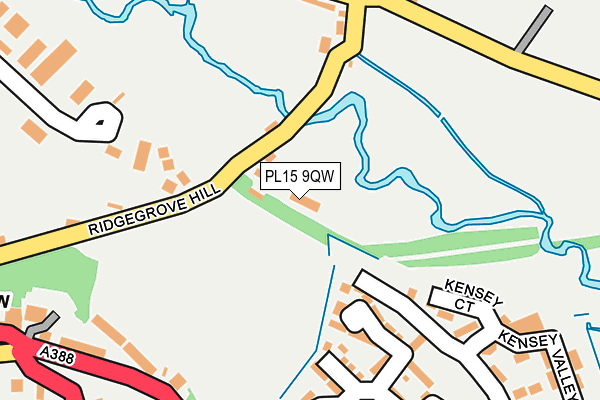 PL15 9QW map - OS OpenMap – Local (Ordnance Survey)