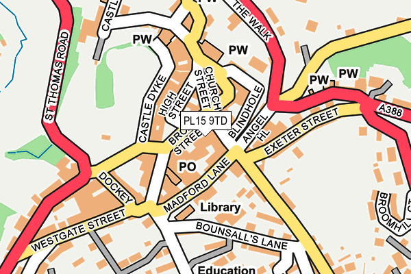 PL15 9TD map - OS OpenMap – Local (Ordnance Survey)