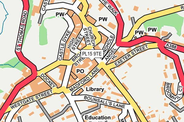PL15 9TE map - OS OpenMap – Local (Ordnance Survey)
