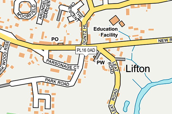 PL16 0AD map - OS OpenMap – Local (Ordnance Survey)