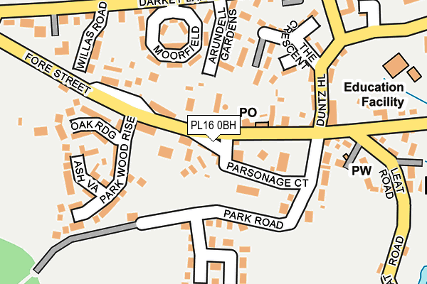 PL16 0BH map - OS OpenMap – Local (Ordnance Survey)