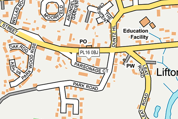 PL16 0BJ map - OS OpenMap – Local (Ordnance Survey)