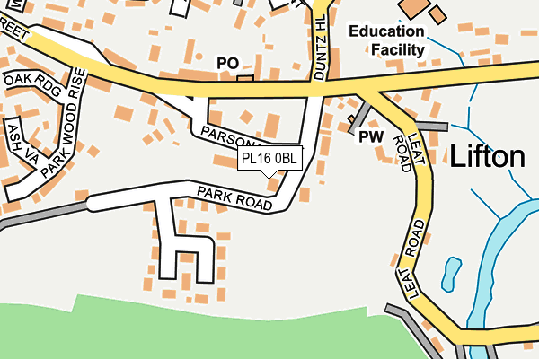 PL16 0BL map - OS OpenMap – Local (Ordnance Survey)