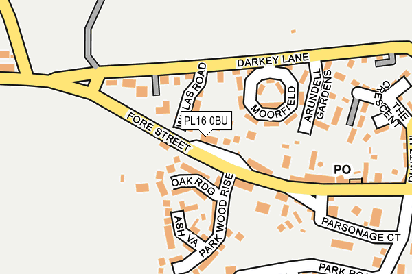 PL16 0BU map - OS OpenMap – Local (Ordnance Survey)