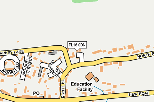 PL16 0DN map - OS OpenMap – Local (Ordnance Survey)