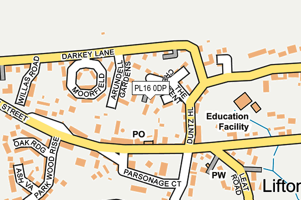 PL16 0DP map - OS OpenMap – Local (Ordnance Survey)