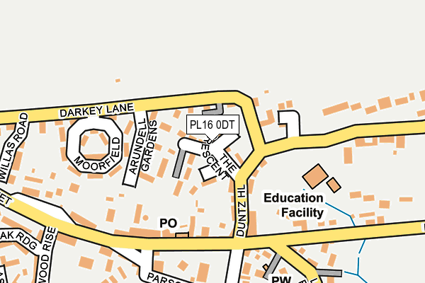 PL16 0DT map - OS OpenMap – Local (Ordnance Survey)