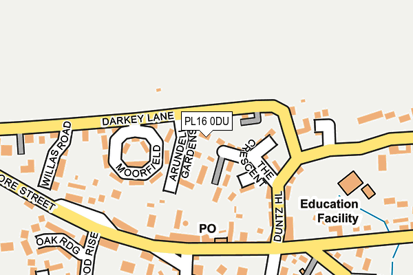 PL16 0DU map - OS OpenMap – Local (Ordnance Survey)