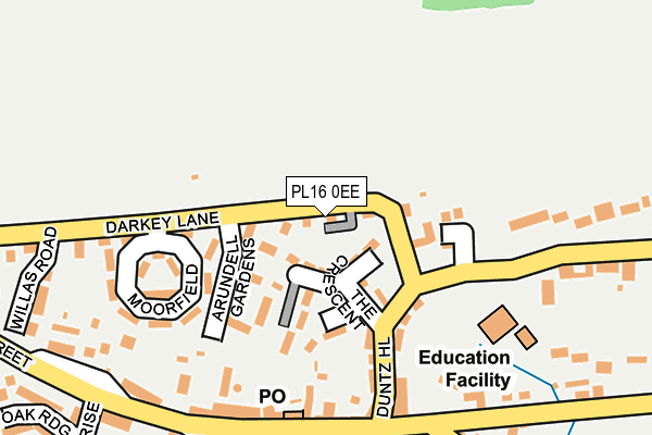 PL16 0EE map - OS OpenMap – Local (Ordnance Survey)