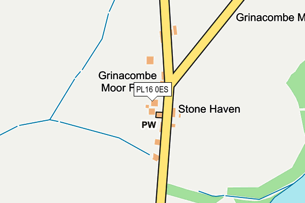 PL16 0ES map - OS OpenMap – Local (Ordnance Survey)