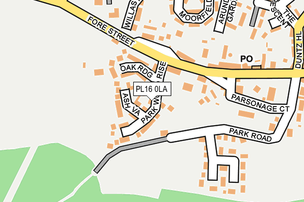 PL16 0LA map - OS OpenMap – Local (Ordnance Survey)