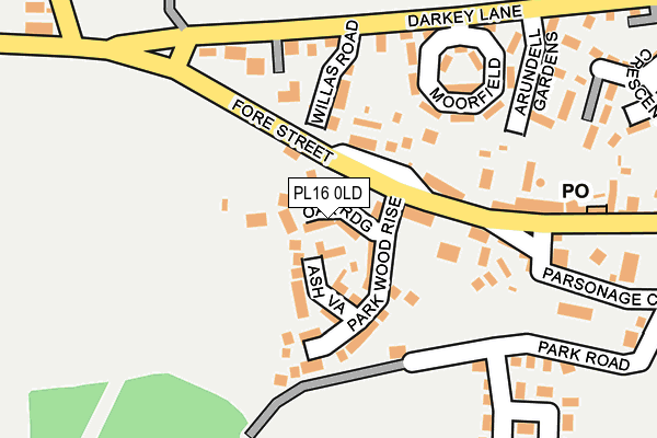 PL16 0LD map - OS OpenMap – Local (Ordnance Survey)