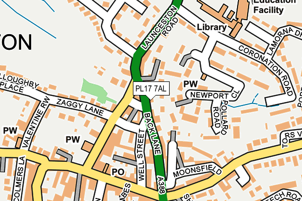 PL17 7AL map - OS OpenMap – Local (Ordnance Survey)