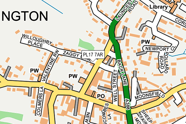 PL17 7AR map - OS OpenMap – Local (Ordnance Survey)