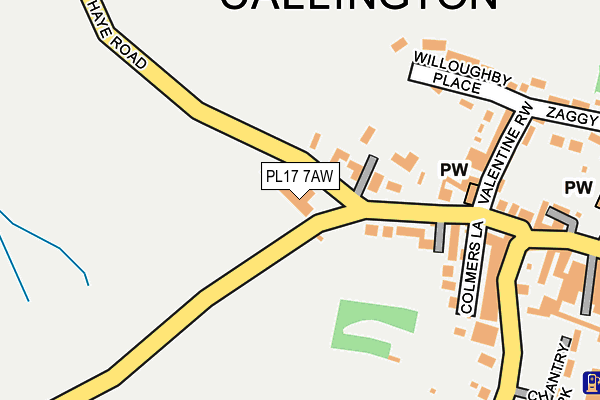 PL17 7AW map - OS OpenMap – Local (Ordnance Survey)